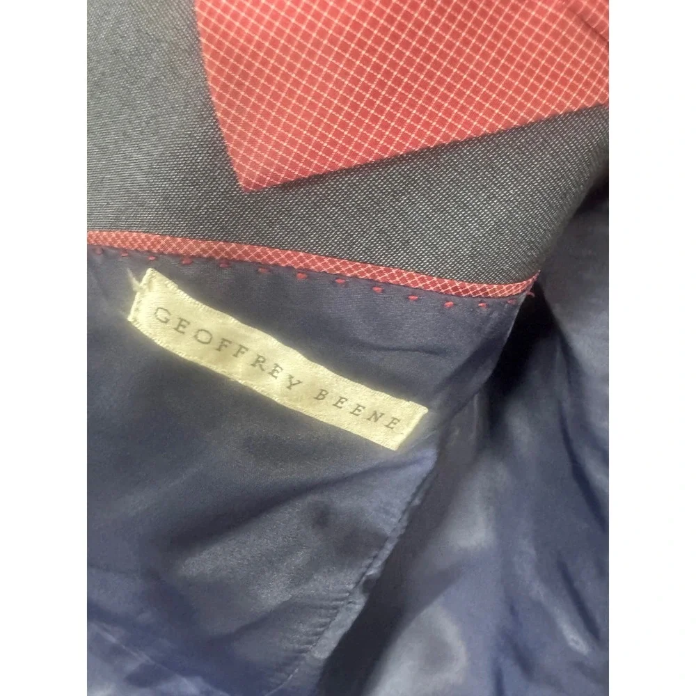 Geoffrey Beene Mens 40R Navy Blue 2 Piece Suit Blazer Pants 34X31